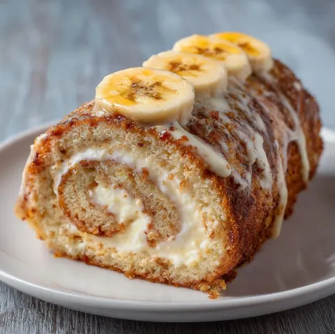 Banana Cream Cheesecake Roll