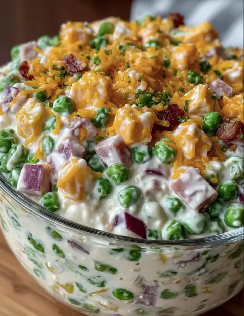 Creamy Pea & Cheddar Salad