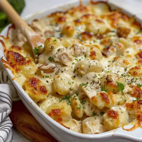 Chicken Gnocchi Alfredo Bake