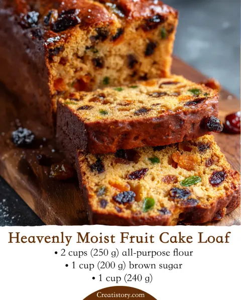 Heavenly Moist Fruit Cake Loaf