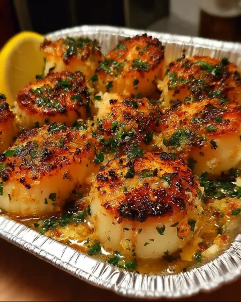 Garlic Butter Baked Scallops
