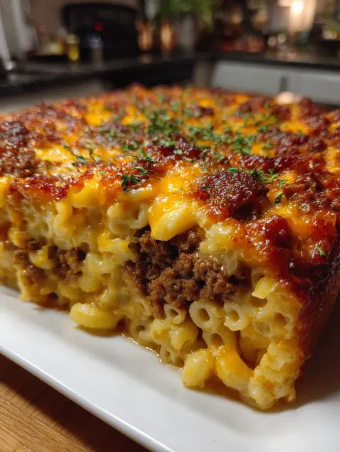 Mac and Cheese Meatloaf Casserole