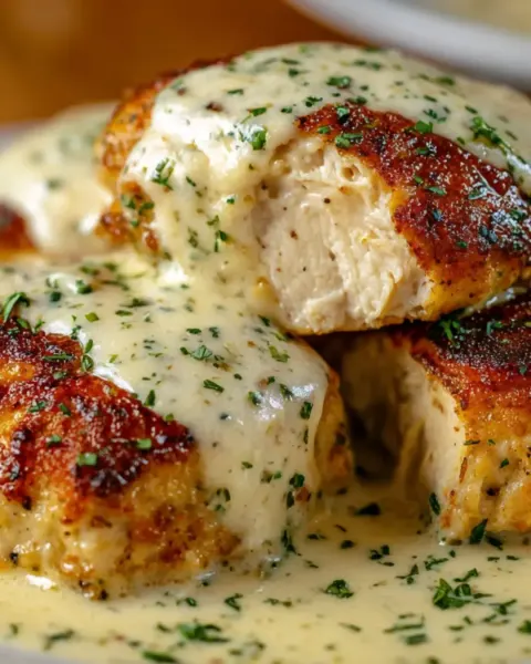 Chicken Pillows with Creamy Parmesan Sauce 🐔✨ – A Cozy Family Favorite!