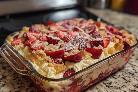 Strawberry Cheesecake Dump Cake