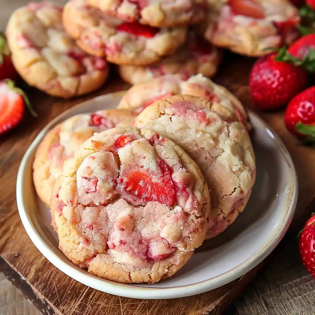Strawberry Cheesecake Cookies 🍓 – Soft, Sweet & Completely Irresistible