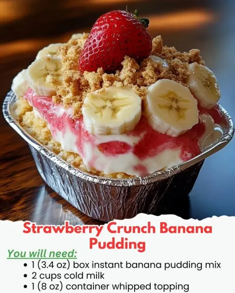 Strawberry Crunch Banana Pudding