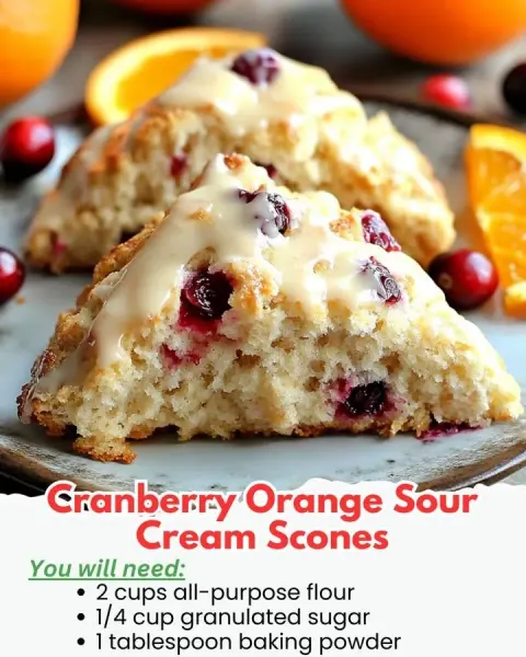 Cranberry Orange Sour Cream Scones
