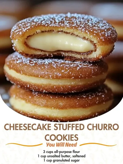 Cheesecake Stuffed Churro Cookies Recipe