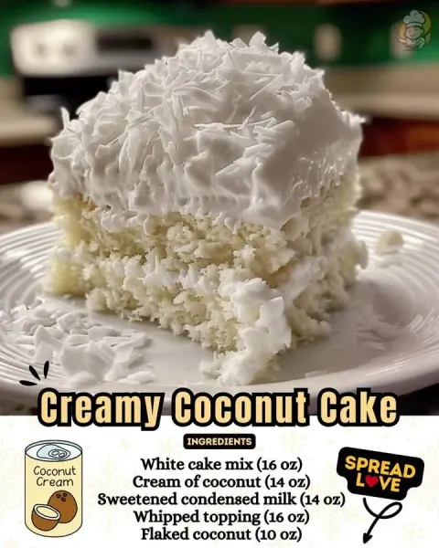 Delicious Creamy Coconut Cake