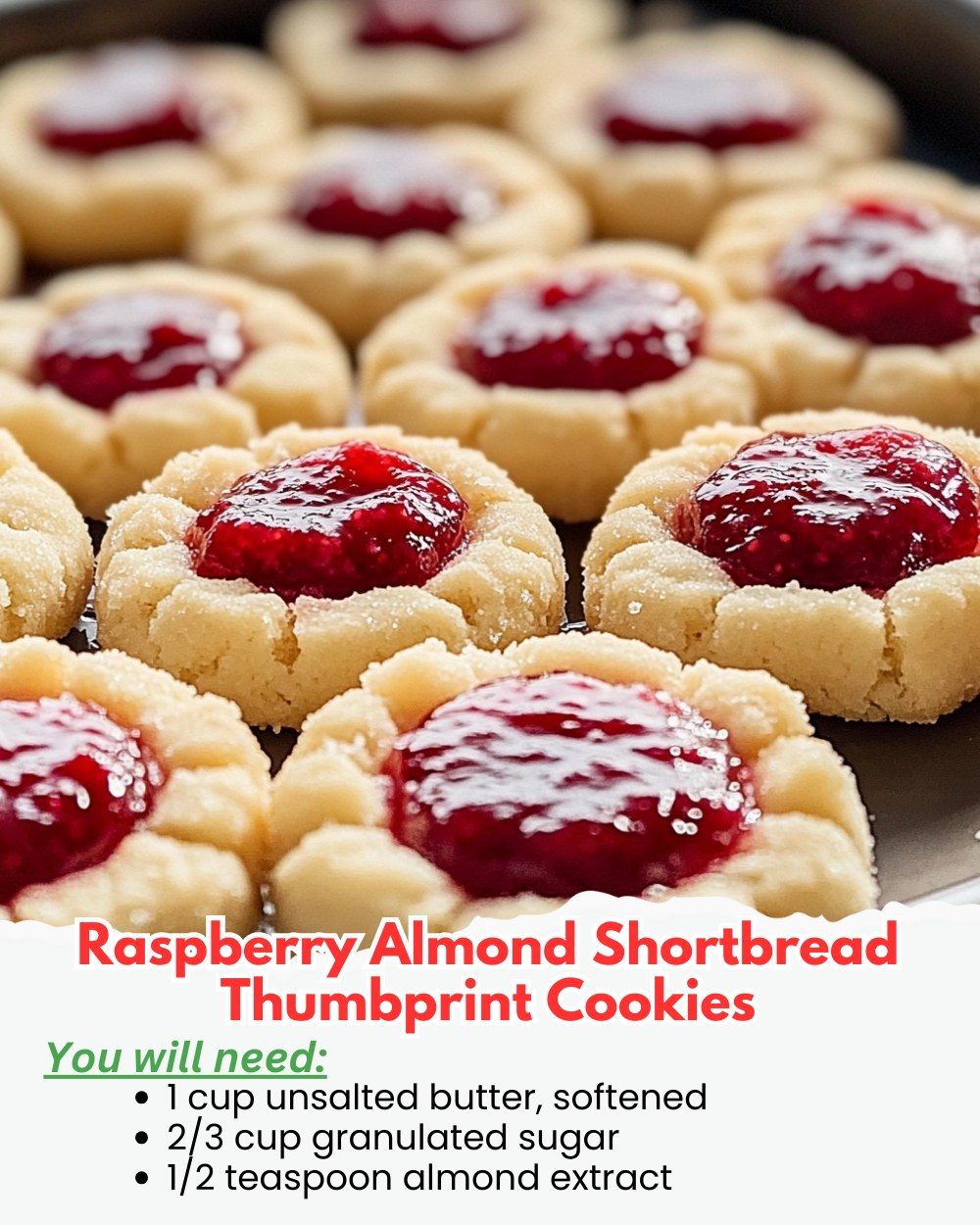 Raspberry Almond Shortbread Thumbprint Cookies - Creatistory – Easy ...
