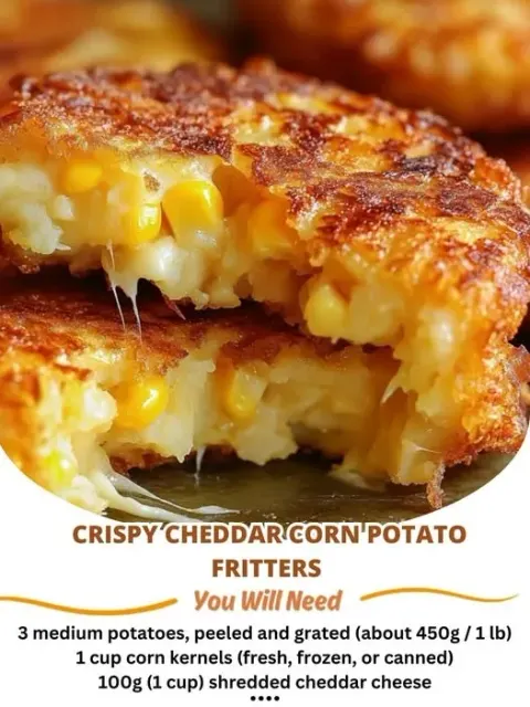 Crispy Cheddar Corn Potato Fritters