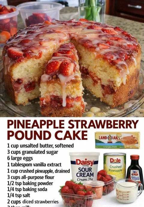 Strawberry Pineapple Pound Cake – Don’t LOSE This Recipe