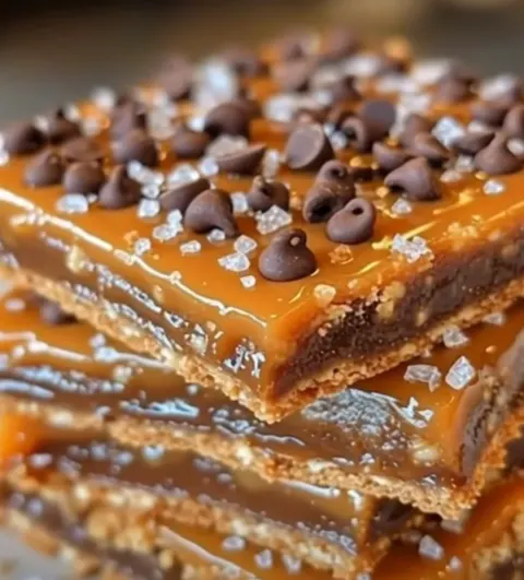 No-Bake Pretzel Bars with Salted Caramel
