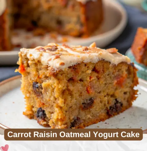 Carrot Raisin Oatmeal Yogurt Cake