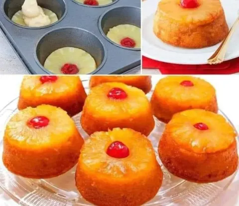Mini Pineapple Upside-Down Cakes: Sweet, Buttery, Tropical Perfection in Every Bite