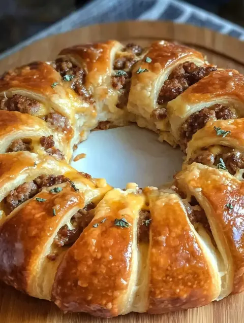 Sausage and Cheese Crescent Ring