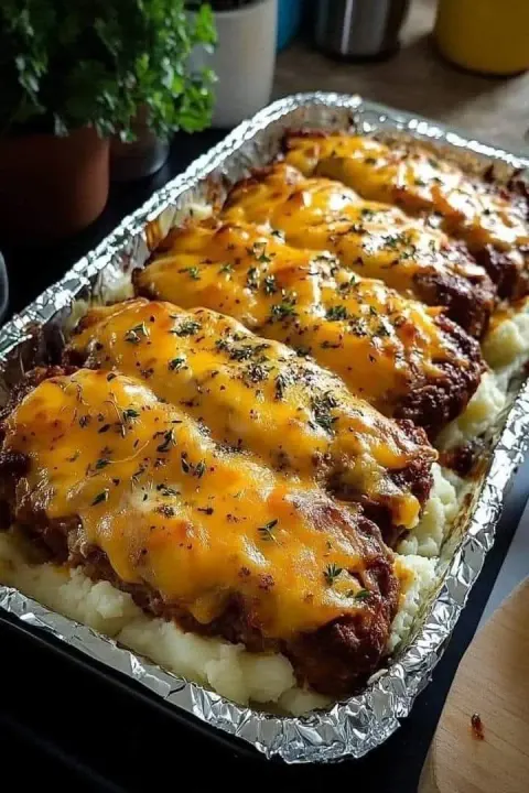 Cheesy Meatloaf & Mashed Potato Casserole (Comfort-Food Classic)