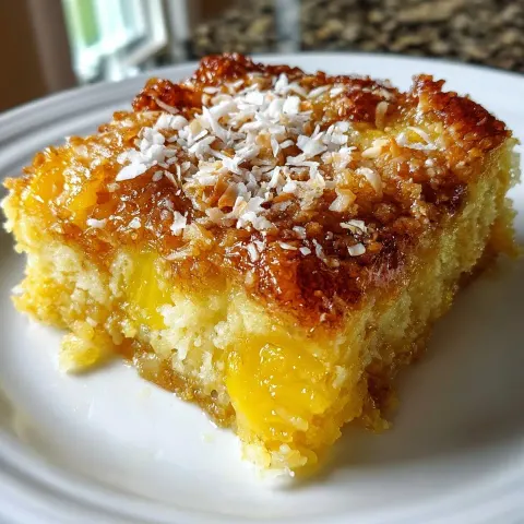Easy Gooey Amish Pineapple Dump Cake with Coconut Crunch