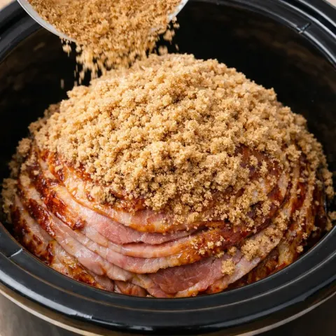 2-Ingredient Slow Cooker Brown Sugar Ham (So Easy, So Good)