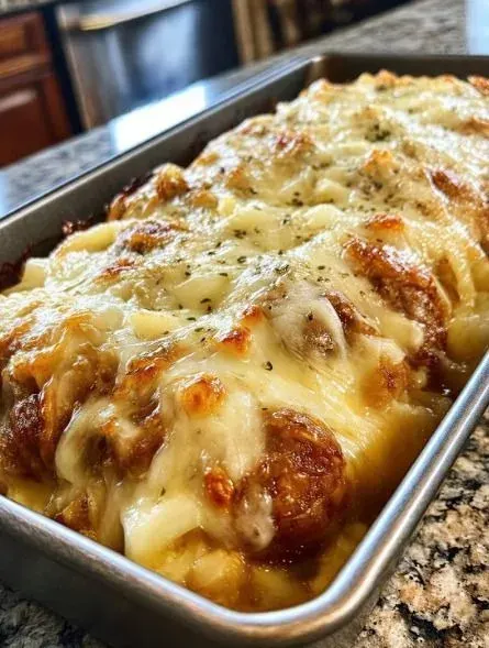 Crockpot French Onion Meatloaf (Juicy, Savory & Melt-In-Your-Mouth)