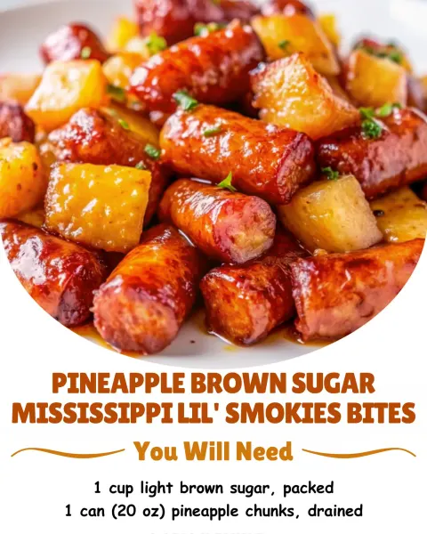 Pineapple Brown Sugar Mississippi Lil’ Smokies Bites (Sticky, Sweet & Party-Perfect)