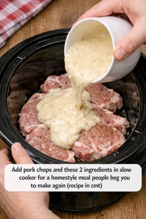 Add Pork Chops and These 2 Ingredients in the Slow Cooker for a Homestyle Meal People Beg You to Make Again