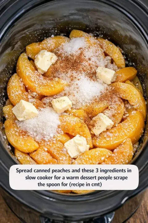 Slow Cooker 4-Ingredient Peach Dump Cake: The Easiest Summer Dessert That Tastes Like Grandma’s Kitchen!