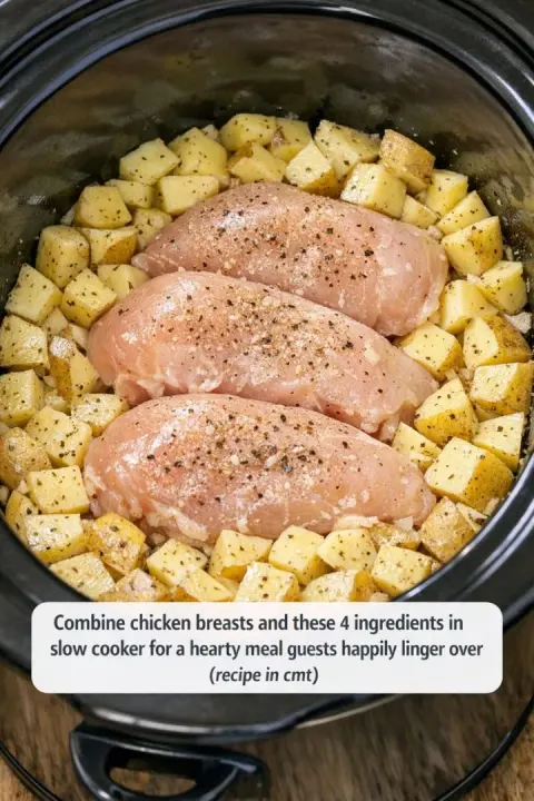 Combine Chicken Breasts and These 4 Ingredients in the Slow Cooker for a Hearty Meal Guests Happily Linger Over
