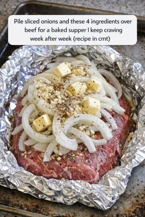 5-Ingredient Beef & Onion Foil Packet Dinner — The Cozy, No-Dish Weeknight Miracle You’ll Crave All Winter