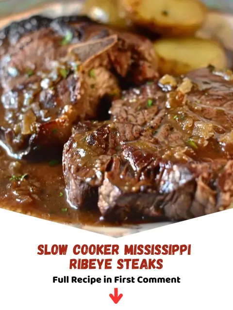 Slow Cooker Mississippi Ribeye Steaks