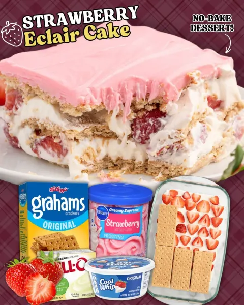 Strawberry Eclair Cake