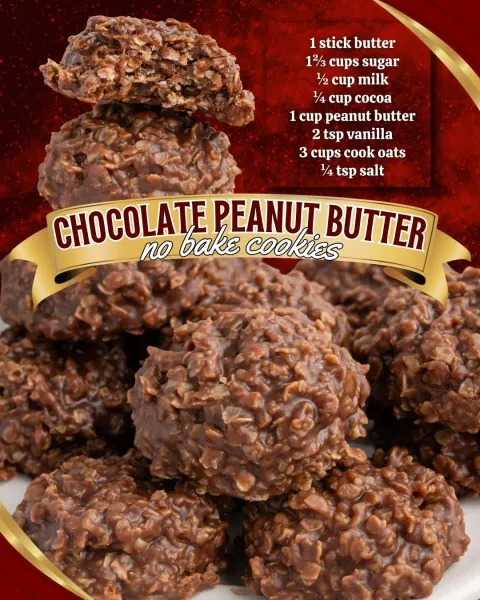 Chocolate Peanut Butter No-Bake Cookies