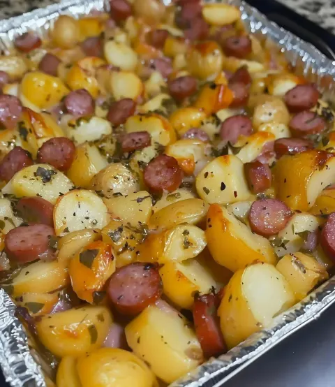 Cheesy Potato and Smoked Sausage Casserole