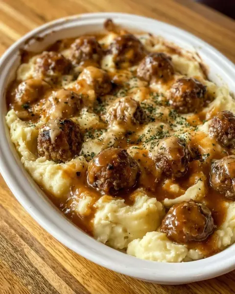 Easy Slow Cooker Salisbury Steak Meatballs