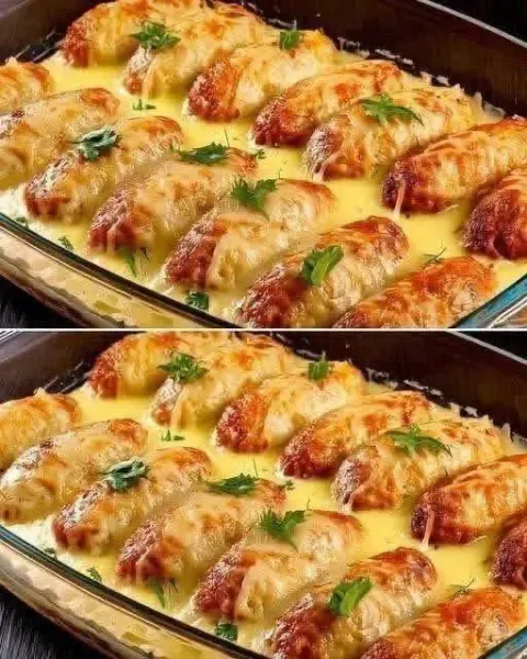 Favorite Stuffed Cabbage Rolls on a Vegetable Bed
