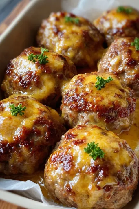 Baked Cheesy Meat Patties