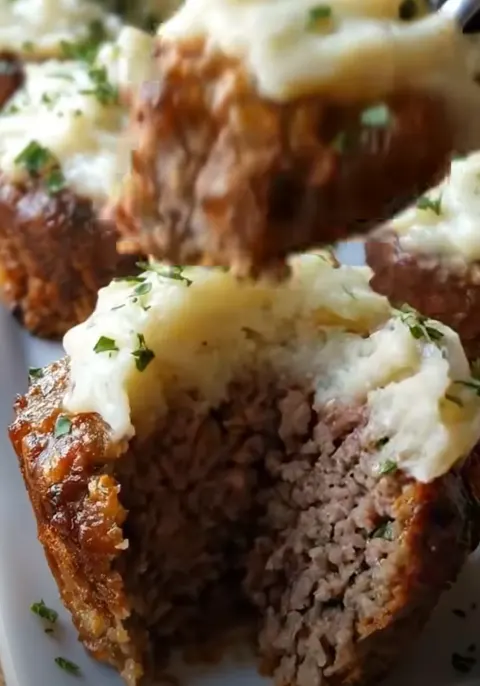 Mini Meatloaf Muffins with Mashed Potato Frosting