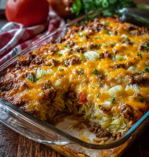 Southern Style Cabbage Beef Bake