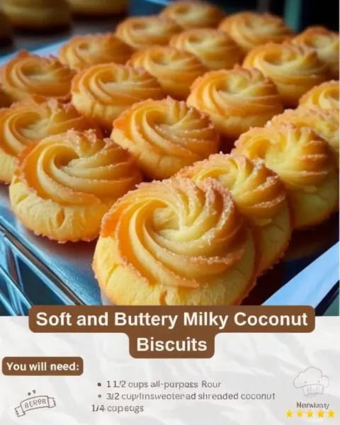 Soft and Buttery Milky Coconut Biscuits