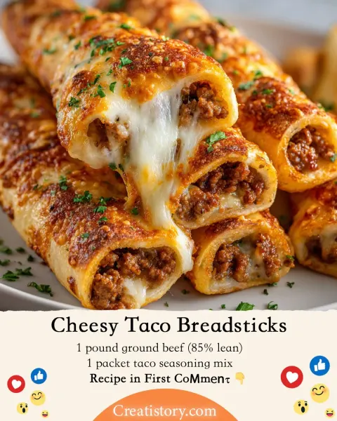 🧀 Cheesy Taco Breadsticks 🥖✨