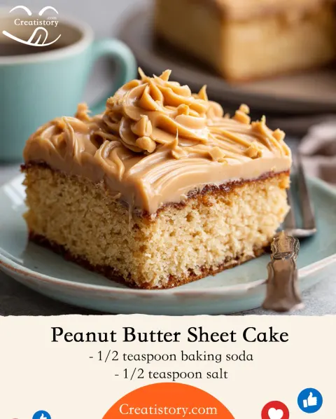 Peanut Butter Sheet Cake with Peanut Butter Frosting