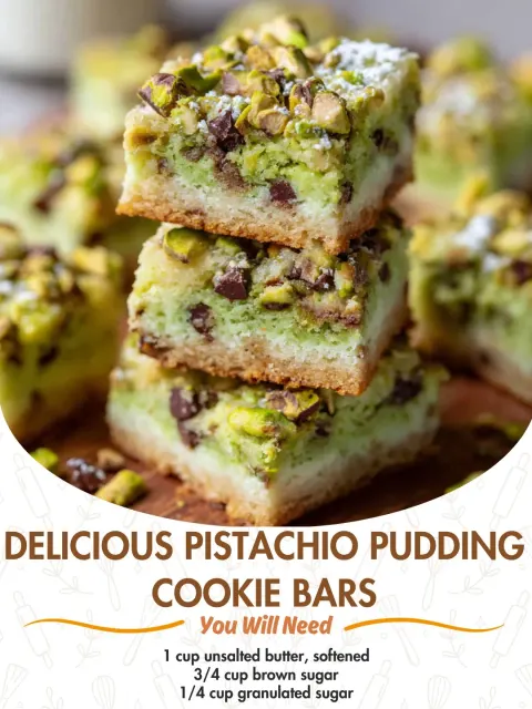 Delicious Pistachio Pudding Cookie Bars