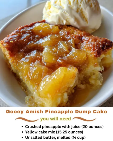 Gooey Amish Pineapple Dump Cake