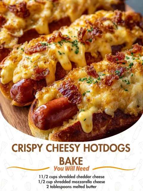 Crispy Cheesy Hotdogs Bake