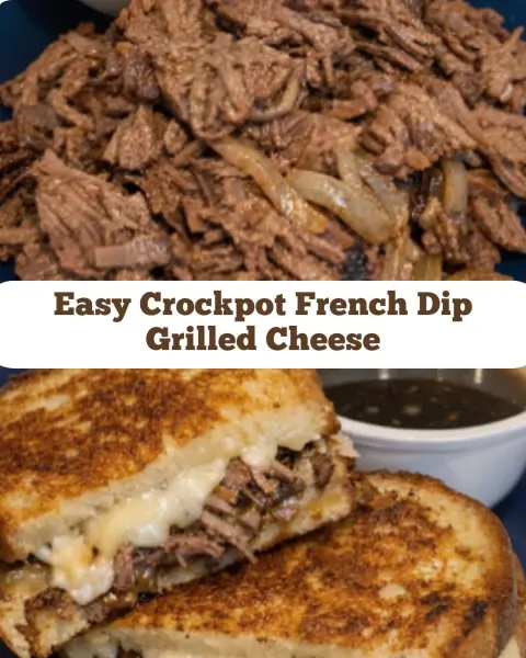 Easy Crockpot French Dip Grilled Cheese