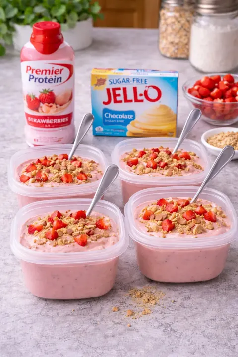 Strawberry Cheesecake Protein Pudding Cups