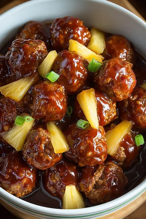 Meatballs Recipe Sweet Pineapple Barbecue Crockpot Party Favorite