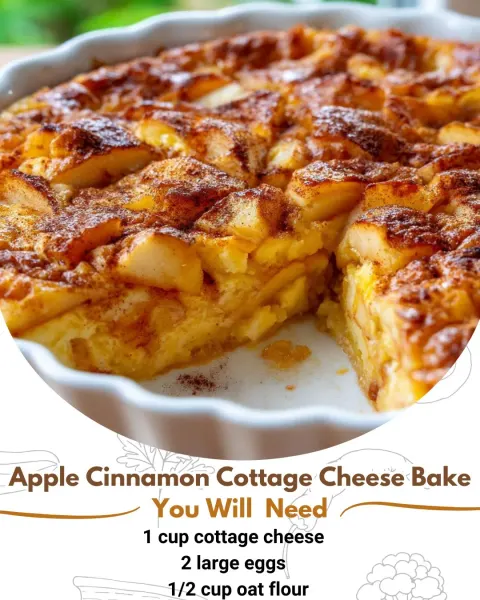 Warm Apple Cinnamon Cottage Cheese Bake