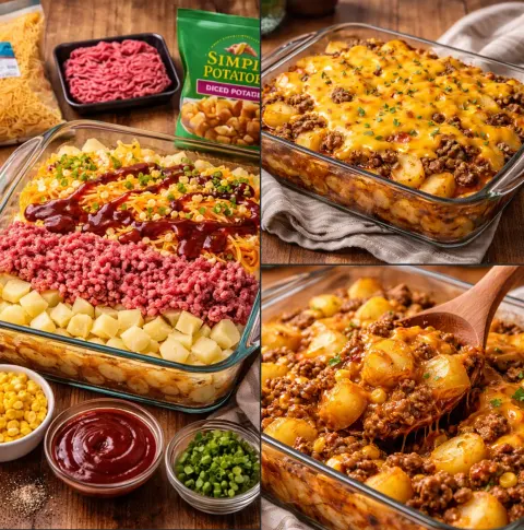 BBQ Beef and Potato Bake