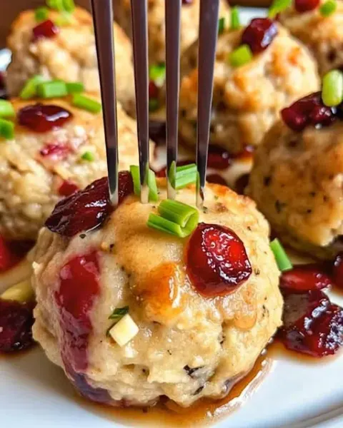 Cranberry Turkey Stuffing Balls